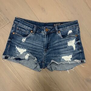 Blank NYC Women's Ripped Blue Jean Shorts